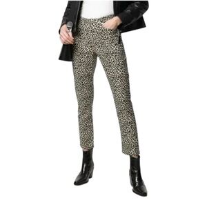 A.P.C. Leopard Print Black and Cream Cropped Pants 38